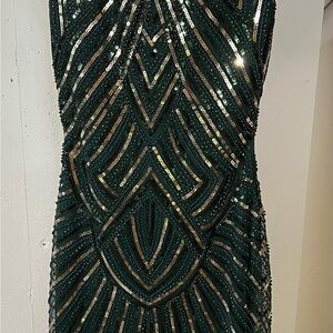 Glamorous Emerald Sequin Midi Dress